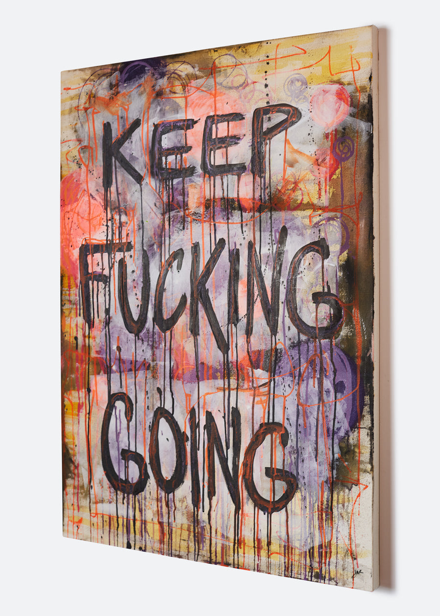 keep fucking going. abstract painting. 28" x 40", 2023.