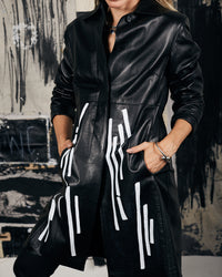 matrix leather trench coat.