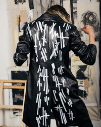 matrix leather trench coat.