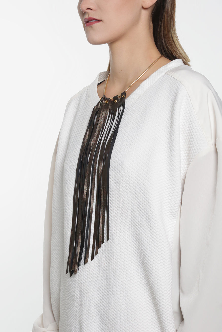 Warrior Leather Fringe Necklace