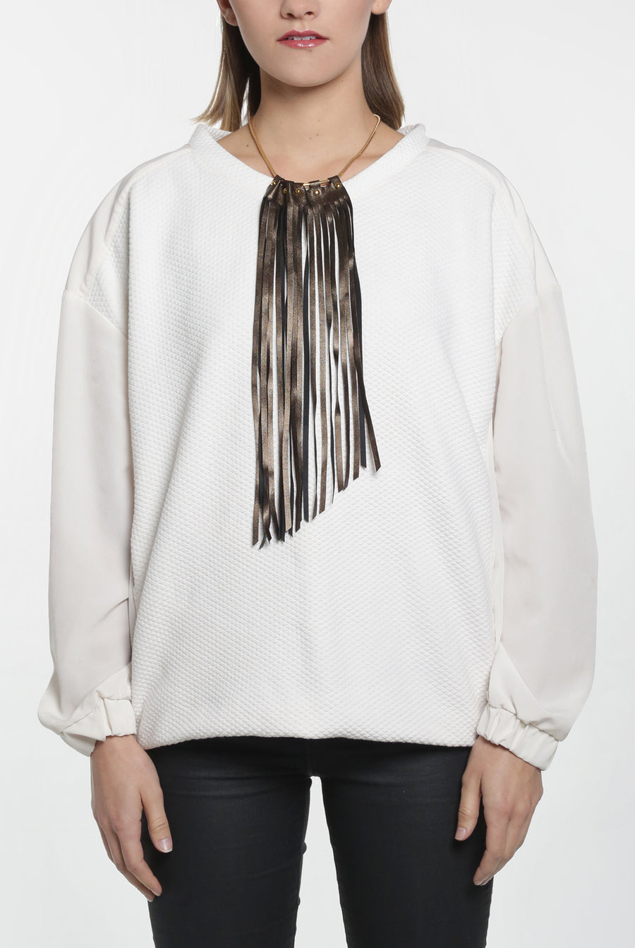 Warrior Leather Fringe Necklace