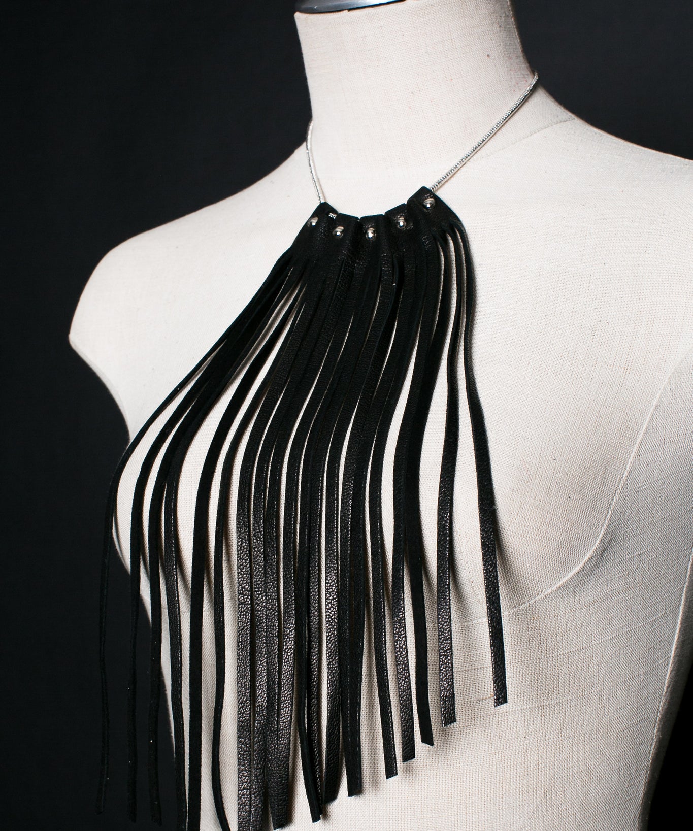 Warrior Leather Fringe Necklace - JAKIMAC
 - 1
