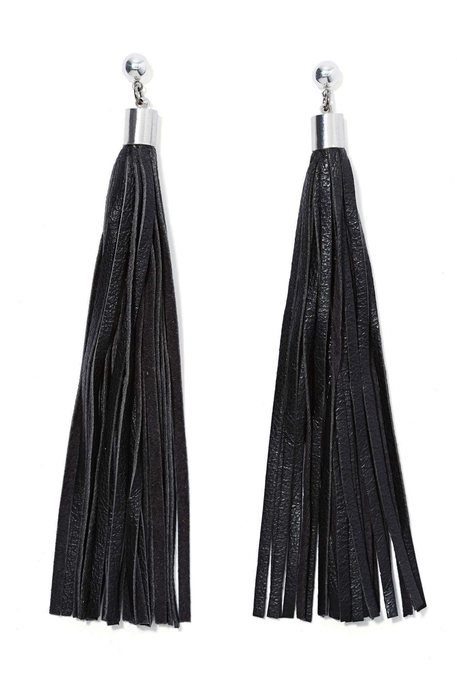 WARRIOR Leather Tassel Stud Earrings - JAKIMAC
 - 2