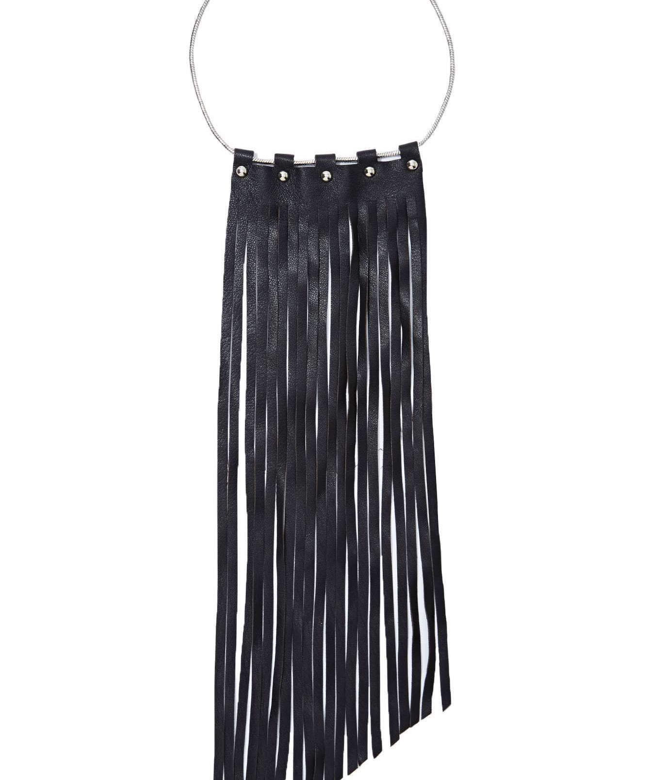 Warrior Leather Fringe Necklace - JAKIMAC
 - 2