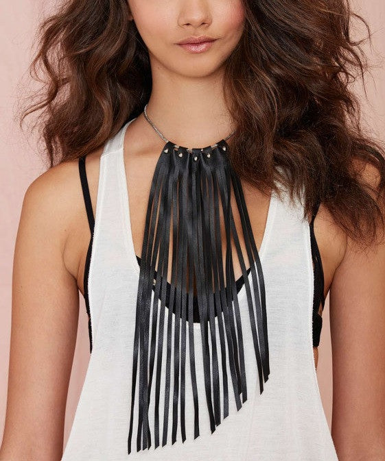 Warrior Leather Fringe Necklace - JAKIMAC
 - 4